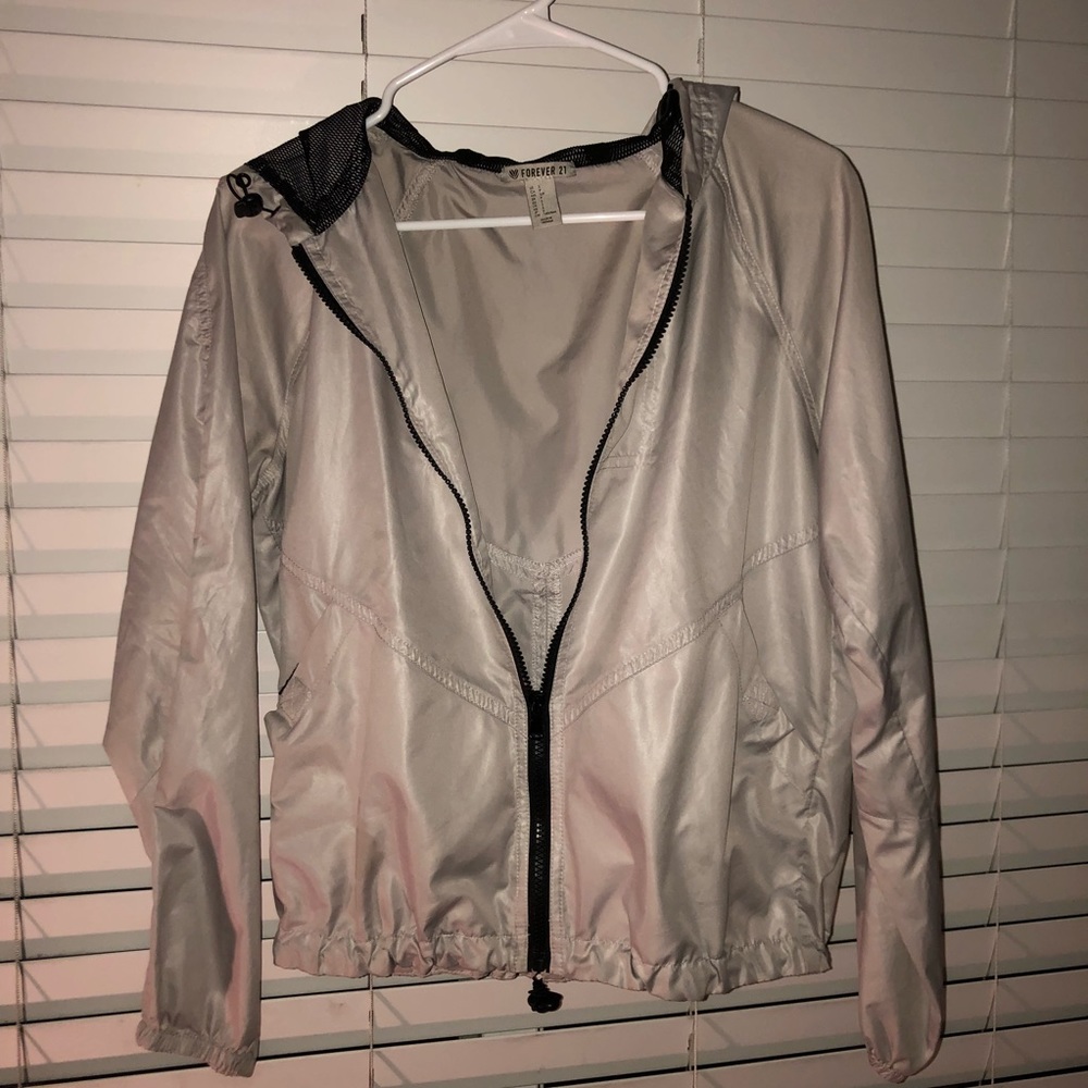 Gray windbreaker